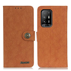 Funda de Cuero Cartera con Soporte Carcasa A01D para Oppo A94 5G Marron