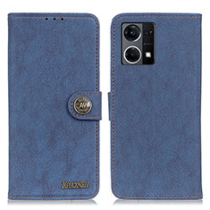 Funda de Cuero Cartera con Soporte Carcasa A01D para Oppo F21 Pro 4G Azul