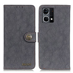 Funda de Cuero Cartera con Soporte Carcasa A01D para Oppo F21 Pro 4G Negro