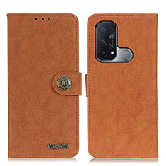 Funda de Cuero Cartera con Soporte Carcasa A01D para Oppo Reno5 A Marron