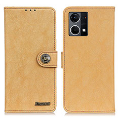 Funda de Cuero Cartera con Soporte Carcasa A01D para Oppo Reno8 4G Oro