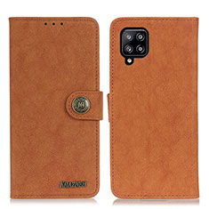 Funda de Cuero Cartera con Soporte Carcasa A01D para Samsung Galaxy A22 4G Marron