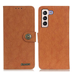 Funda de Cuero Cartera con Soporte Carcasa A01D para Samsung Galaxy S21 FE 5G Marron