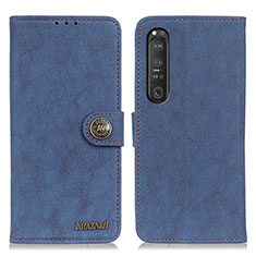 Funda de Cuero Cartera con Soporte Carcasa A01D para Sony Xperia 1 III Azul