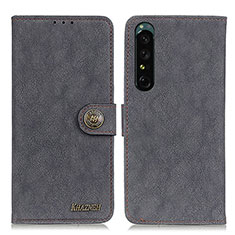 Funda de Cuero Cartera con Soporte Carcasa A01D para Sony Xperia 1 IV Negro