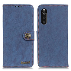 Funda de Cuero Cartera con Soporte Carcasa A01D para Sony Xperia 10 III SOG04 Azul