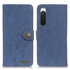 Funda de Cuero Cartera con Soporte Carcasa A01D para Sony Xperia 10 IV Azul