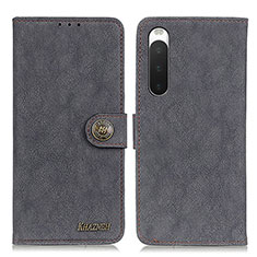 Funda de Cuero Cartera con Soporte Carcasa A01D para Sony Xperia 10 IV Negro