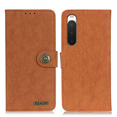 Funda de Cuero Cartera con Soporte Carcasa A01D para Sony Xperia 10 IV SO-52C Marron