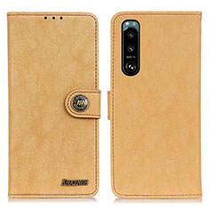 Funda de Cuero Cartera con Soporte Carcasa A01D para Sony Xperia 5 III SO-53B Oro