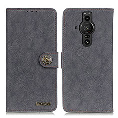 Funda de Cuero Cartera con Soporte Carcasa A01D para Sony Xperia PRO-I Negro