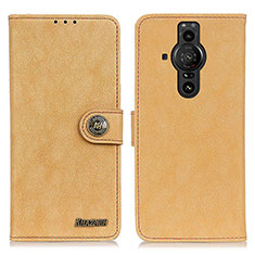 Funda de Cuero Cartera con Soporte Carcasa A01D para Sony Xperia PRO-I Oro