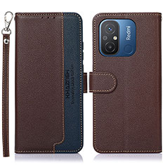 Funda de Cuero Cartera con Soporte Carcasa A01D para Xiaomi Poco C55 Marron