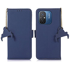 Funda de Cuero Cartera con Soporte Carcasa A01D para Xiaomi Redmi 12C 4G Azul