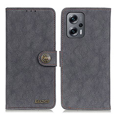 Funda de Cuero Cartera con Soporte Carcasa A01D para Xiaomi Redmi Note 12 Turbo 5G Negro