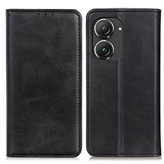 Funda de Cuero Cartera con Soporte Carcasa A02D para Asus Zenfone 9 Negro