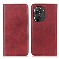 Funda de Cuero Cartera con Soporte Carcasa A02D para Asus Zenfone 9 Rojo