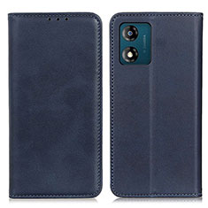 Funda de Cuero Cartera con Soporte Carcasa A02D para Motorola Moto E13 Azul