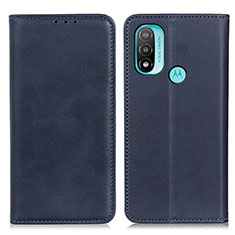 Funda de Cuero Cartera con Soporte Carcasa A02D para Motorola Moto E20 Azul