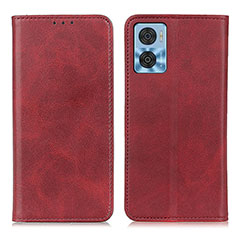 Funda de Cuero Cartera con Soporte Carcasa A02D para Motorola Moto E22i Rojo