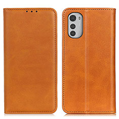 Funda de Cuero Cartera con Soporte Carcasa A02D para Motorola Moto E32 Marron Claro