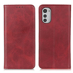 Funda de Cuero Cartera con Soporte Carcasa A02D para Motorola Moto E32 Rojo