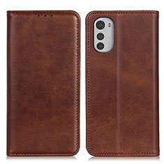 Funda de Cuero Cartera con Soporte Carcasa A02D para Motorola Moto E32s Marron