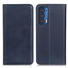 Funda de Cuero Cartera con Soporte Carcasa A02D para Motorola Moto Edge (2021) 5G Azul