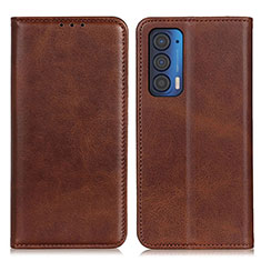 Funda de Cuero Cartera con Soporte Carcasa A02D para Motorola Moto Edge (2021) 5G Marron