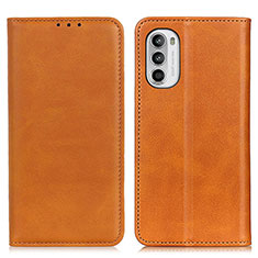 Funda de Cuero Cartera con Soporte Carcasa A02D para Motorola Moto Edge (2022) 5G Marron Claro