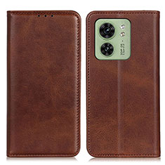 Funda de Cuero Cartera con Soporte Carcasa A02D para Motorola Moto Edge (2023) 5G Marron