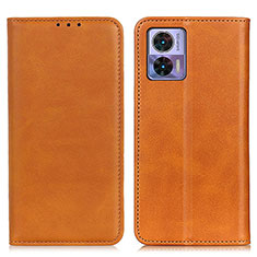 Funda de Cuero Cartera con Soporte Carcasa A02D para Motorola Moto Edge 30 Neo 5G Marron Claro