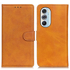 Funda de Cuero Cartera con Soporte Carcasa A02D para Motorola Moto Edge 30 Pro 5G Marron Claro