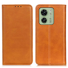 Funda de Cuero Cartera con Soporte Carcasa A02D para Motorola Moto Edge 40 5G Marron Claro