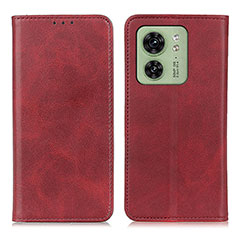 Funda de Cuero Cartera con Soporte Carcasa A02D para Motorola Moto Edge 40 5G Rojo