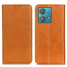 Funda de Cuero Cartera con Soporte Carcasa A02D para Motorola Moto Edge 40 Neo 5G Marron Claro