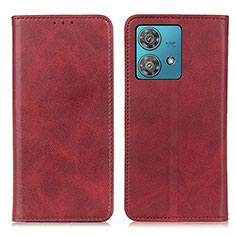 Funda de Cuero Cartera con Soporte Carcasa A02D para Motorola Moto Edge 40 Neo 5G Rojo