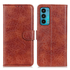 Funda de Cuero Cartera con Soporte Carcasa A02D para Motorola Moto Edge Lite 5G Marron