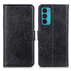 Funda de Cuero Cartera con Soporte Carcasa A02D para Motorola Moto Edge Lite 5G Negro