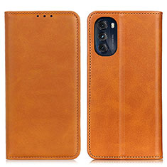 Funda de Cuero Cartera con Soporte Carcasa A02D para Motorola Moto G 5G (2022) Marron Claro