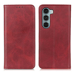 Funda de Cuero Cartera con Soporte Carcasa A02D para Motorola Moto G200 5G Rojo