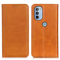 Funda de Cuero Cartera con Soporte Carcasa A02D para Motorola Moto G31 Marron Claro