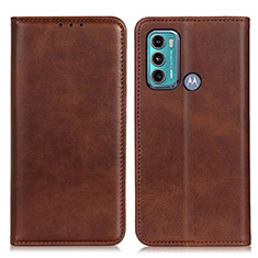 Funda de Cuero Cartera con Soporte Carcasa A02D para Motorola Moto G40 Fusion Marron