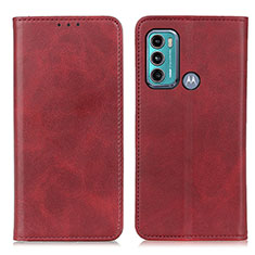 Funda de Cuero Cartera con Soporte Carcasa A02D para Motorola Moto G40 Fusion Rojo