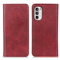 Funda de Cuero Cartera con Soporte Carcasa A02D para Motorola MOTO G52 Rojo