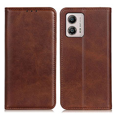 Funda de Cuero Cartera con Soporte Carcasa A02D para Motorola Moto G53 5G Marron