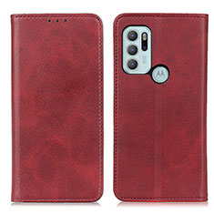 Funda de Cuero Cartera con Soporte Carcasa A02D para Motorola Moto G60s Rojo