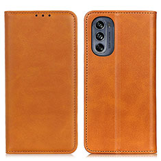 Funda de Cuero Cartera con Soporte Carcasa A02D para Motorola Moto G62 5G Marron Claro