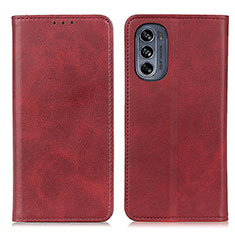 Funda de Cuero Cartera con Soporte Carcasa A02D para Motorola Moto G62 5G Rojo