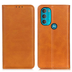 Funda de Cuero Cartera con Soporte Carcasa A02D para Motorola Moto G71 5G Marron Claro